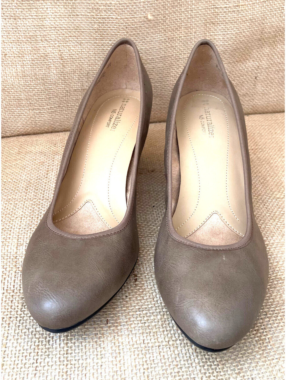 Naturalizer N5 Comfort Naomi Women Size 9.5 Leather Pump Heels Shoes Taupe (AV8)
